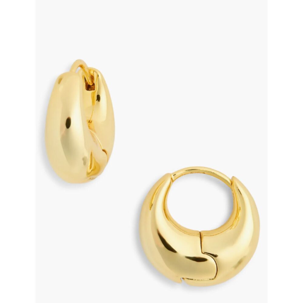 Classic Gold Puffy Huggie Hoop Earrings P11